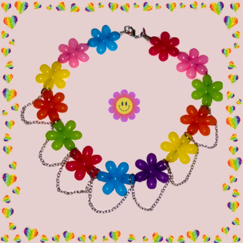 Rainbow Flower Necklace